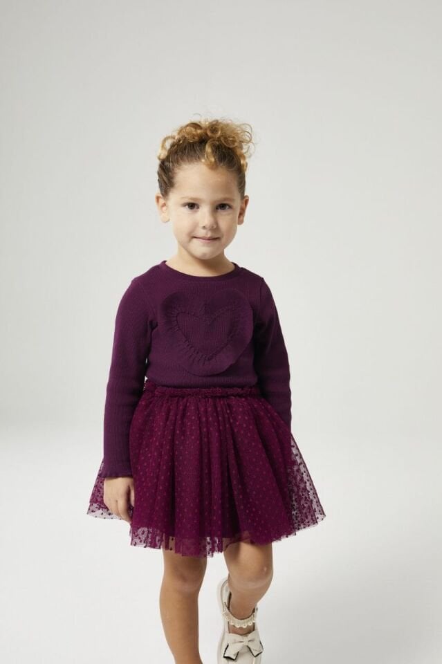 Özel Seri Tütü Etekli Mürdüm Takım 7-8 YAŞ