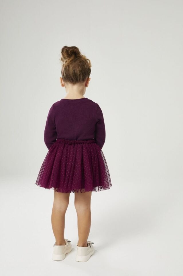 Özel Seri Tütü Etekli Mürdüm Takım 7-8 YAŞ