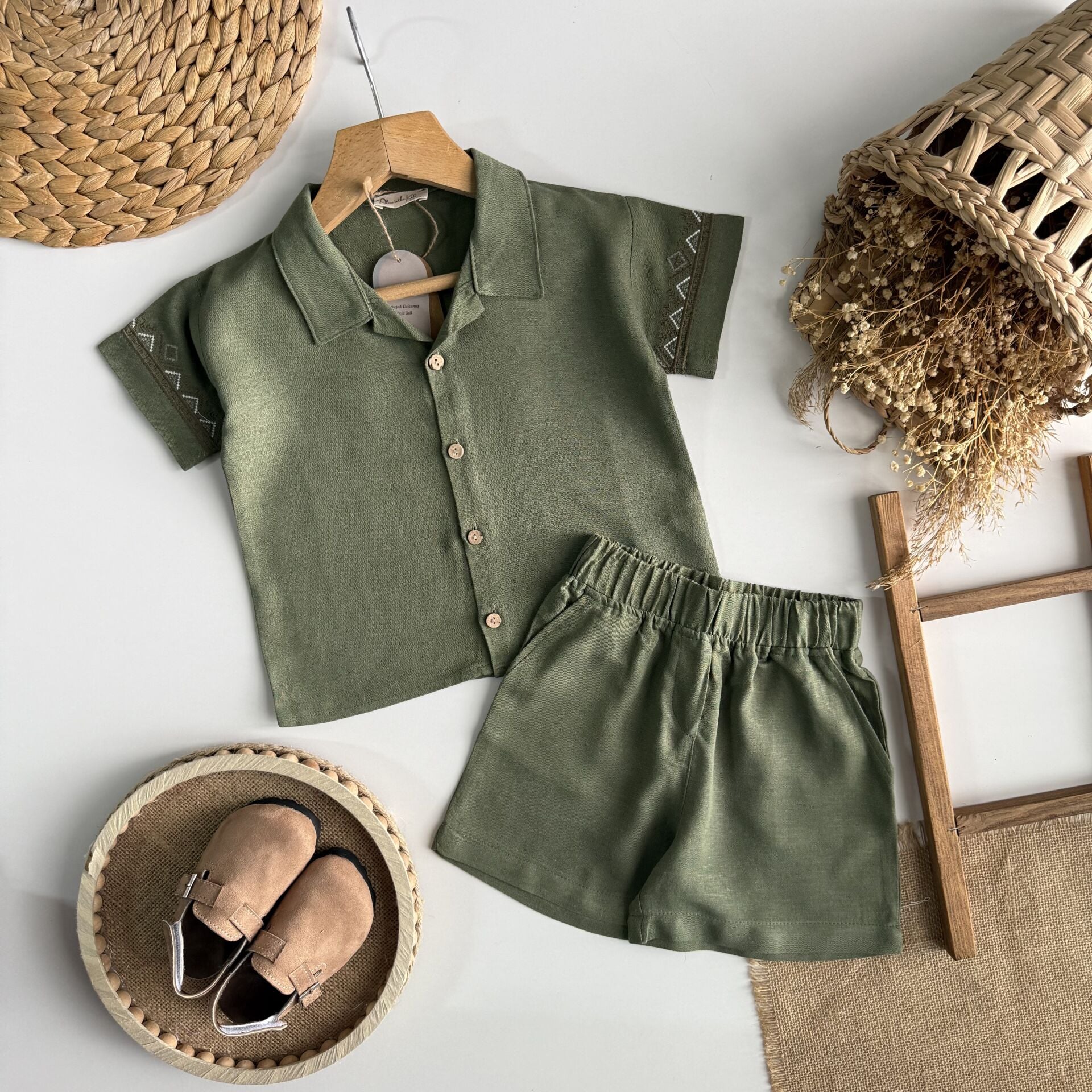 Keten Yeşil Şortlu Takım 6-7 YAŞ