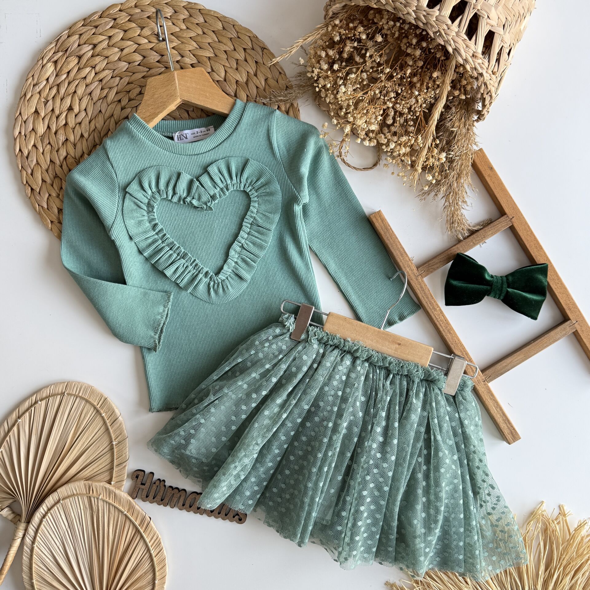 Özel Seri Tütü Etekli Yeşil Takım 4-5 YAŞ