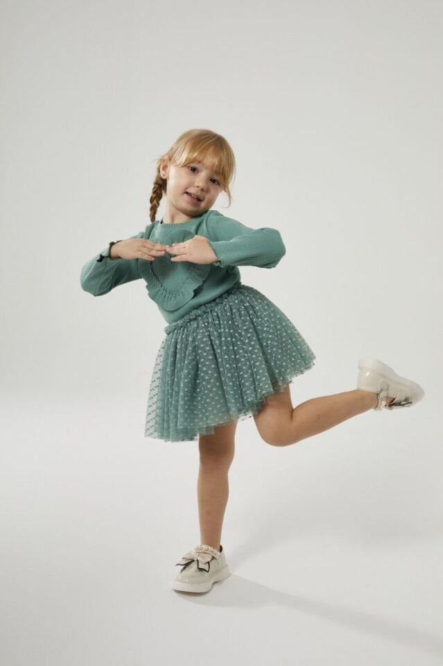 Özel Seri Tütü Etekli Yeşil Takım 4-5 YAŞ