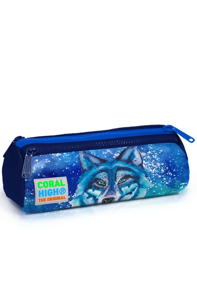 CORAL HİGH Minik Yuva Sırt Çantası Lacivert Mavi Kurt Desenli Desenli İki Bölmeli Adet