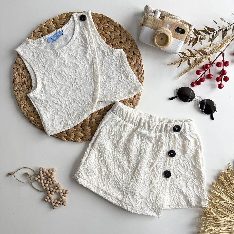 6-14 yaş Krem Crop Model Takım ( Açıklamayı Okuyunuz)