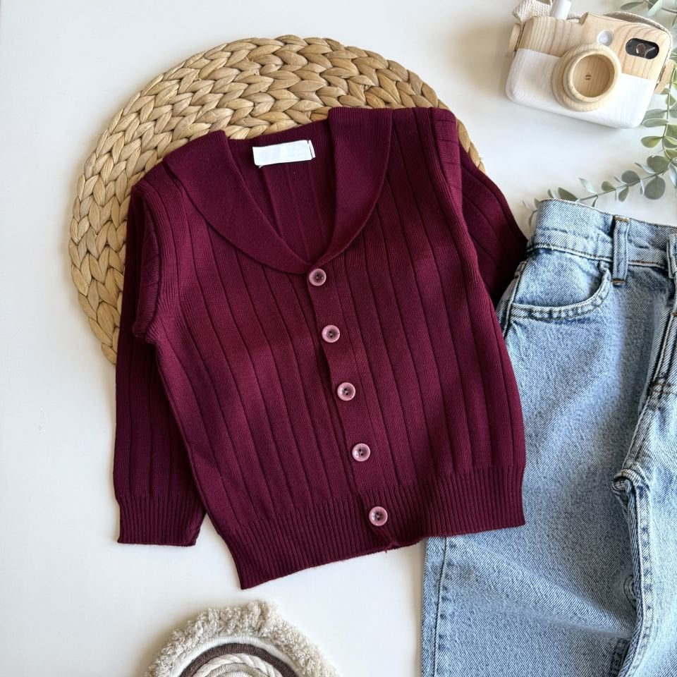 Erkek Bordo Hırka&Jean Takım