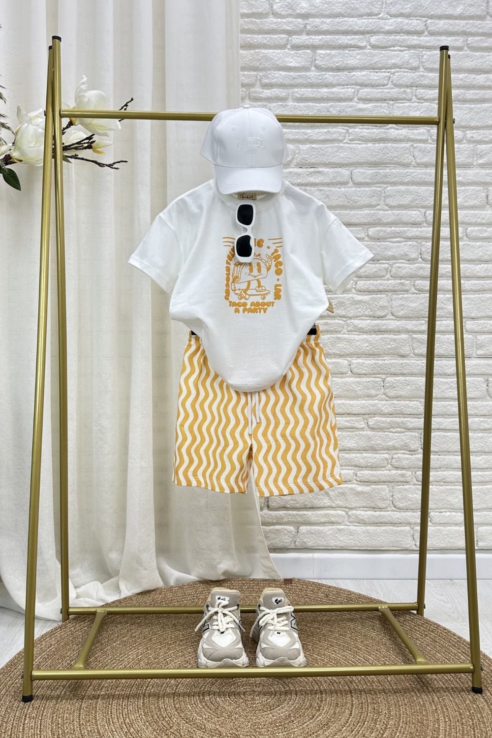 Çizgili Sarı Basic Takım 6-7 YAŞ