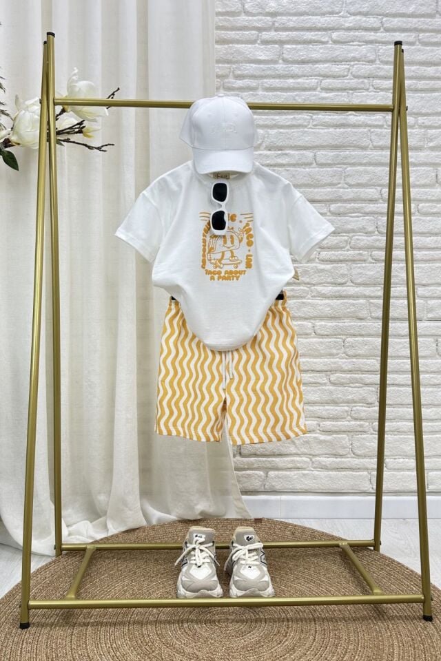 Çizgili Sarı Basic Takım 5-6 YAŞ