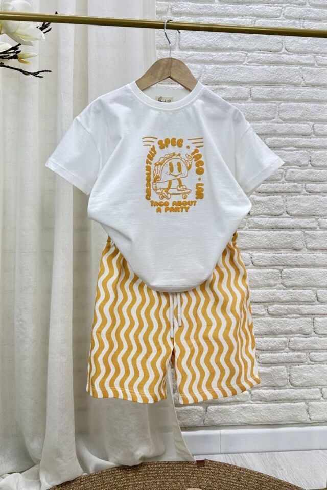 Çizgili Sarı Basic Takım 6-7 YAŞ