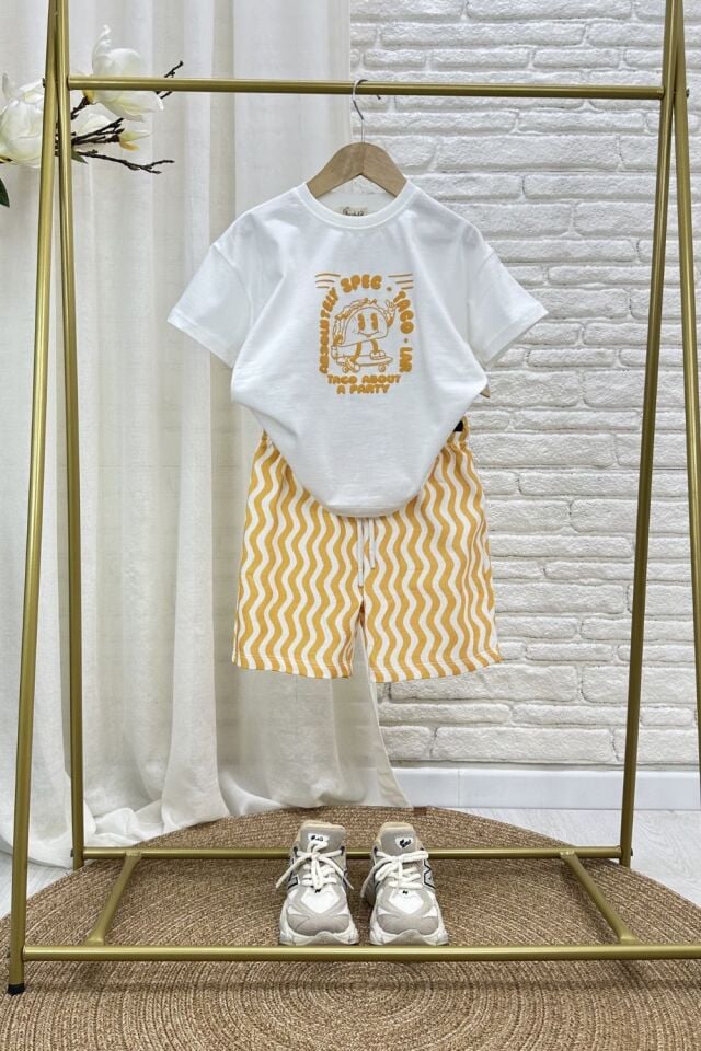 Çizgili Sarı Basic Takım 5-6 YAŞ