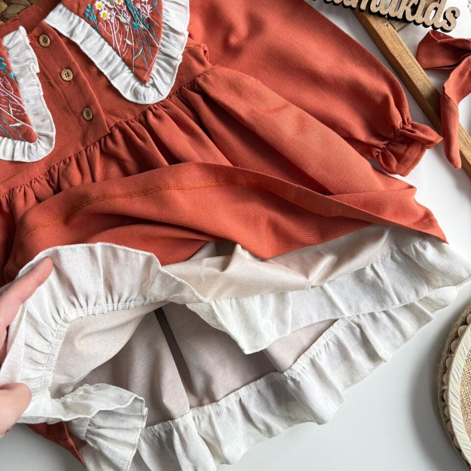 Bebe Yaka Elbise(Toka Hediyeli) 2-3 YAŞ