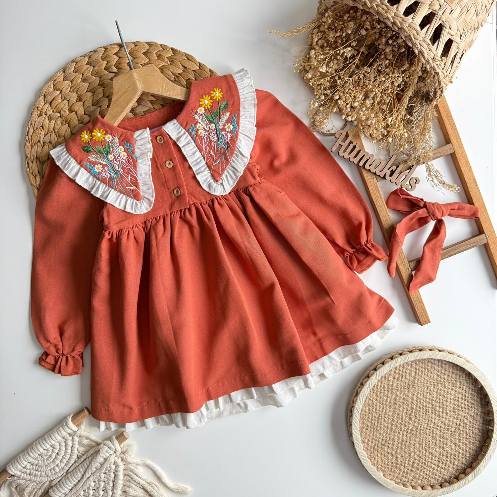 Bebe Yaka Elbise(Toka Hediyeli) 2-3 YAŞ