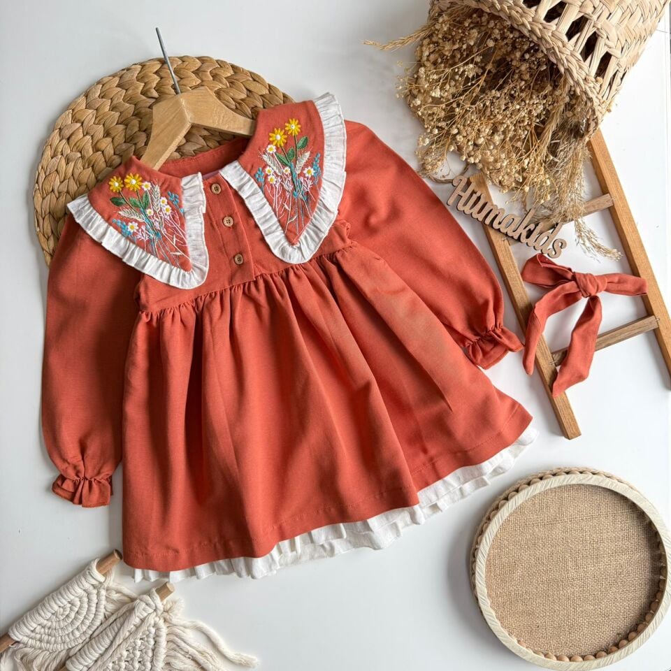 Bebe Yaka Elbise(Toka Hediyeli) 2-3 YAŞ