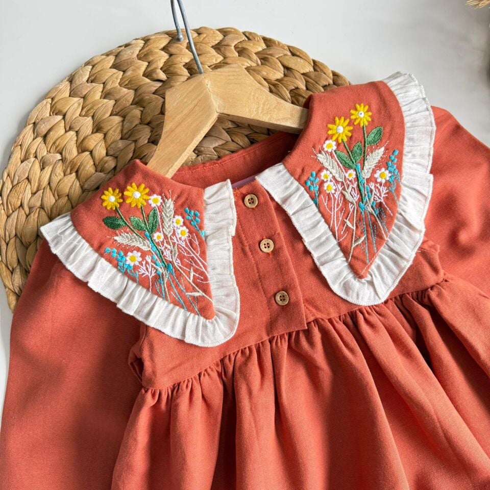 Bebe Yaka Elbise(Toka Hediyeli) 2-3 YAŞ