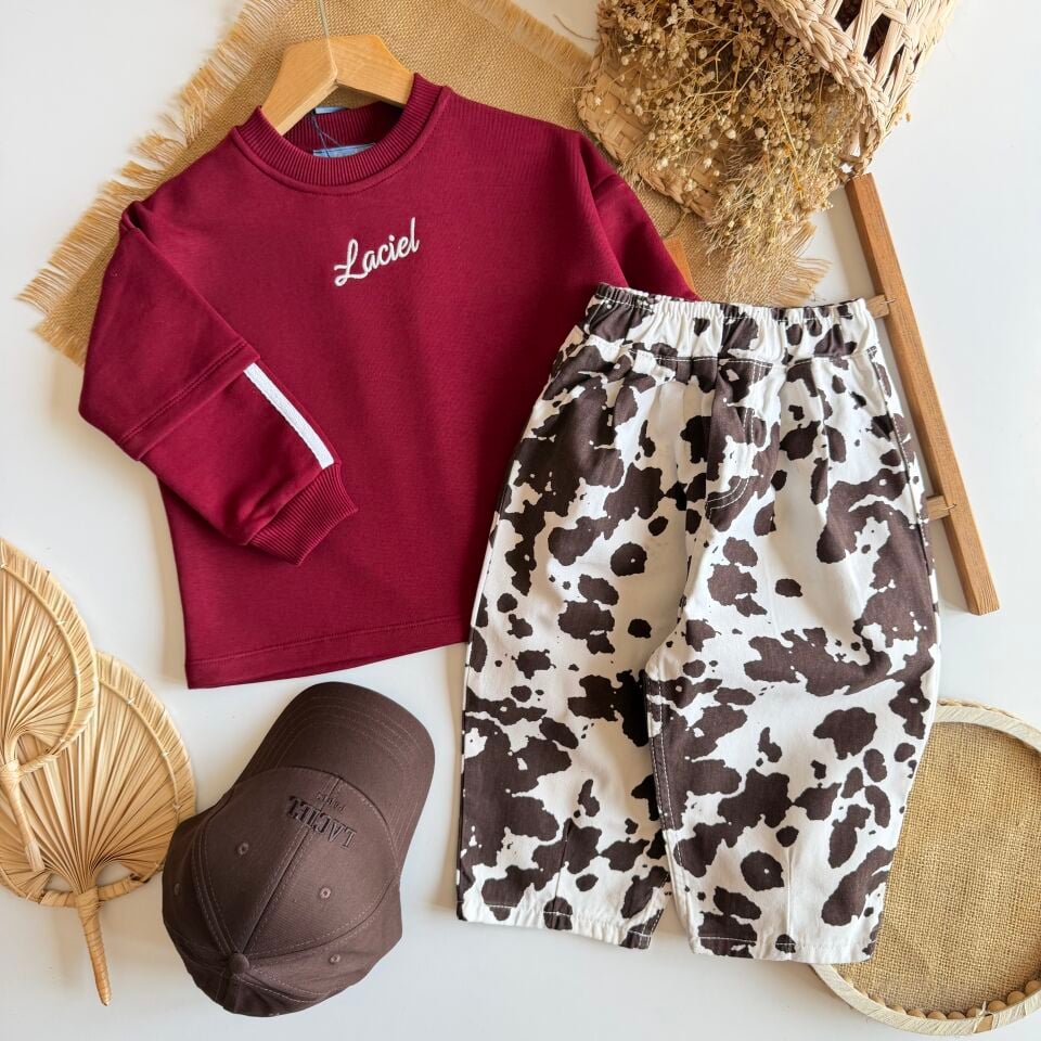 Unisex Laciel Bordo Baskılı Takım 6-7 YAŞ