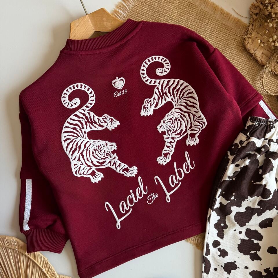 Unisex Laciel Bordo Baskılı Takım 6-7 YAŞ