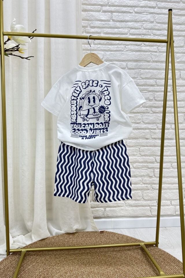 Çizgili Lacivert Basic Takım 5-6 YAŞ