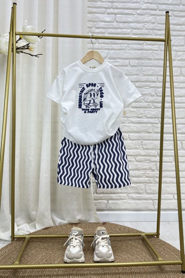 Çizgili Lacivert Basic Takım 6-7 YAŞ