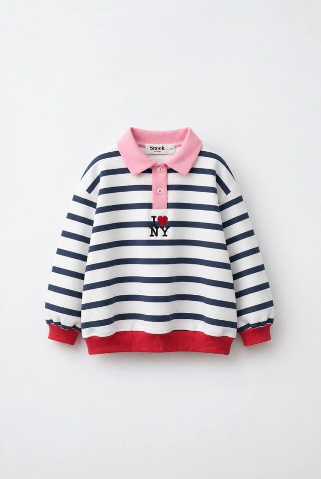 Ny İşlemeli Polo Sweat 6-7 YAŞ
