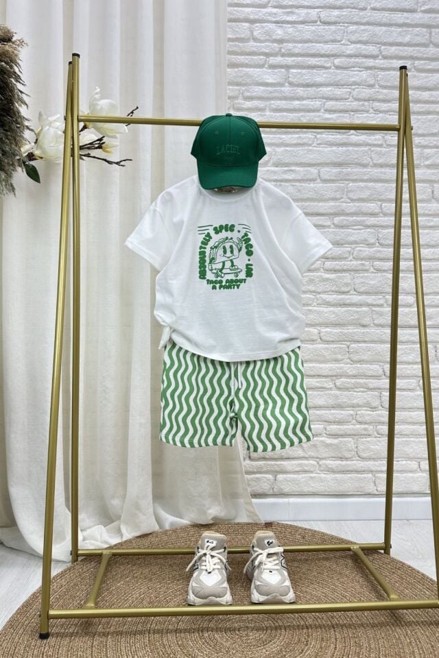 Çizgili yeşil Basic Takım 6-7 YAŞ