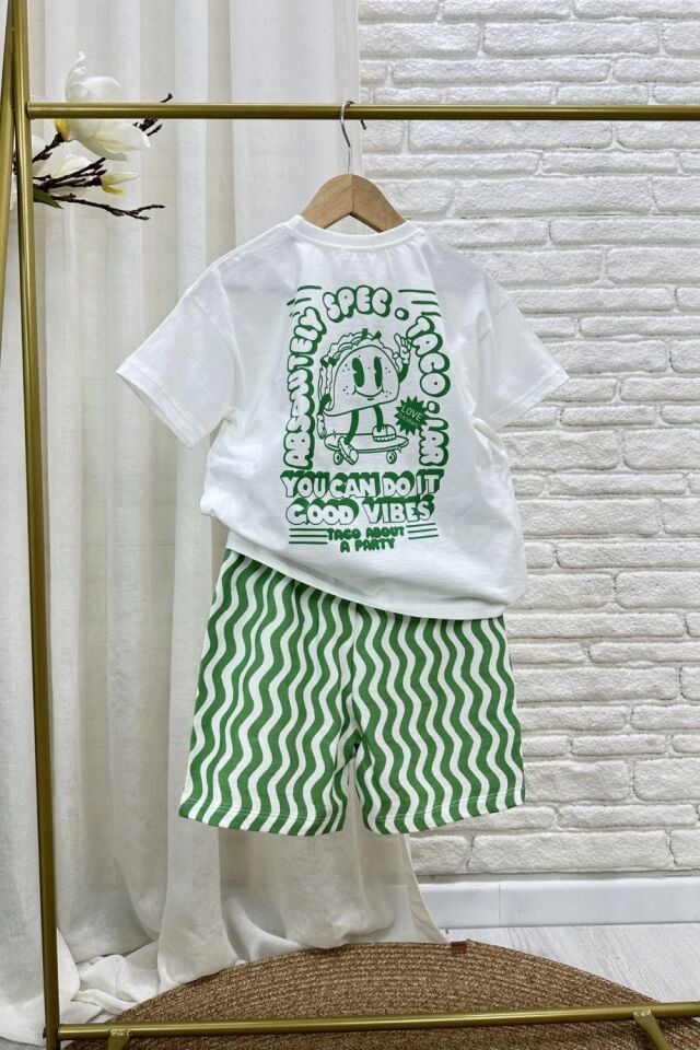 Çizgili yeşil Basic Takım 3-4 YAŞ