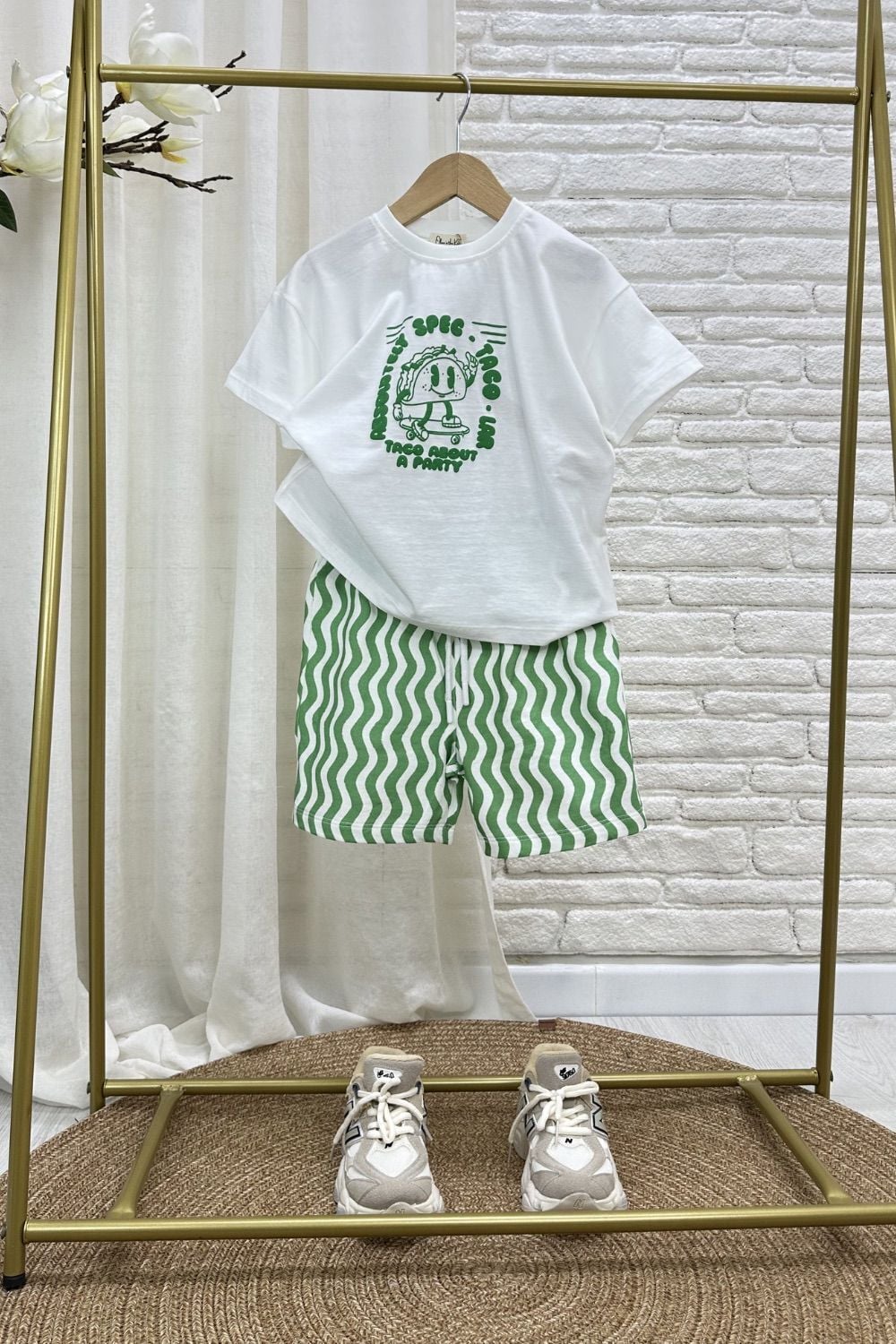 Çizgili yeşil Basic Takım 6-7 YAŞ