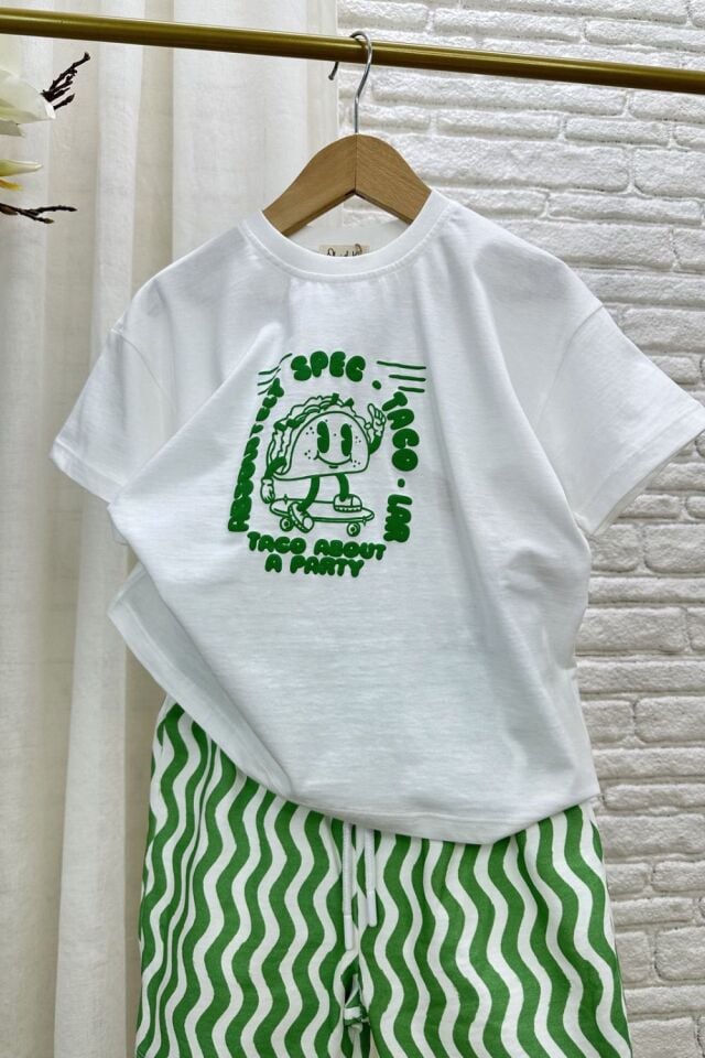 Çizgili yeşil Basic Takım 5-6 YAŞ