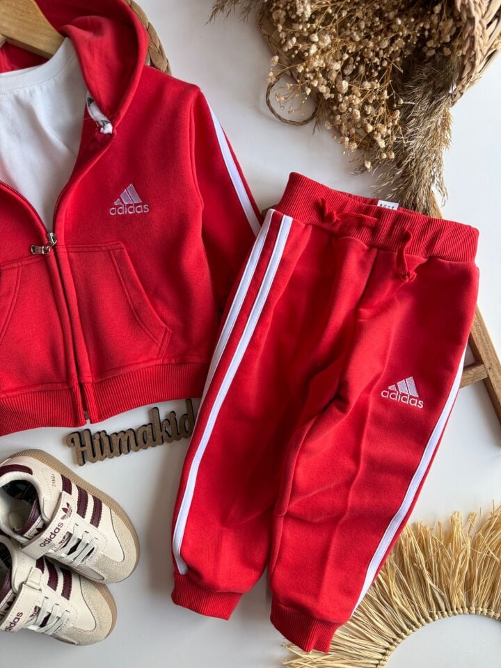 Kırmızı Ads fermuarlı Takım 5-6 YAŞ