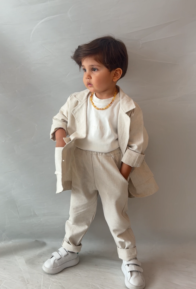 3'lü Krem Ceketli Takım 9-10 YAŞ