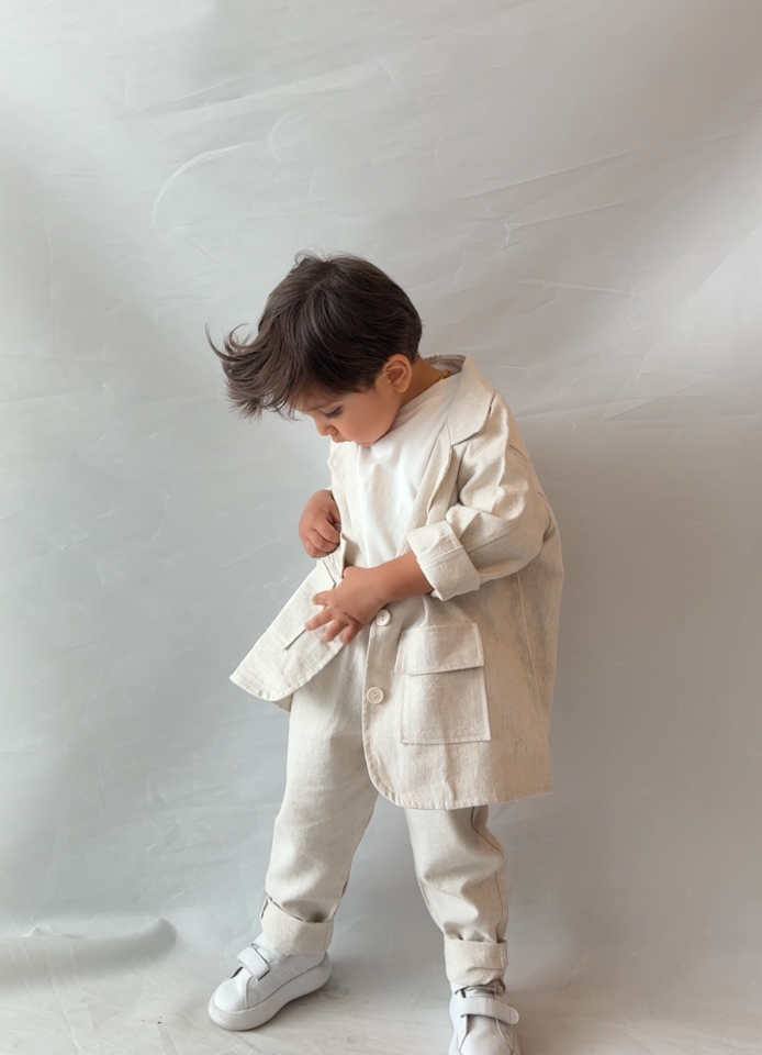 3'lü Krem Ceketli Takım 9-10 YAŞ