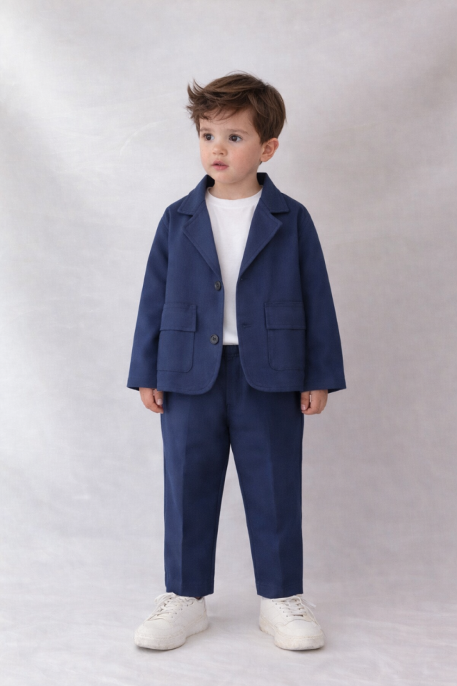 Keten Lacivert Ceketli Takım 4-5 YAŞ