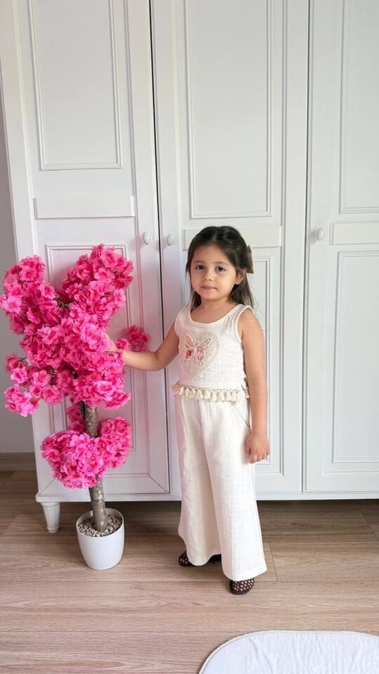 Ekru Keten Kumaş Takım 9-10 YAŞ