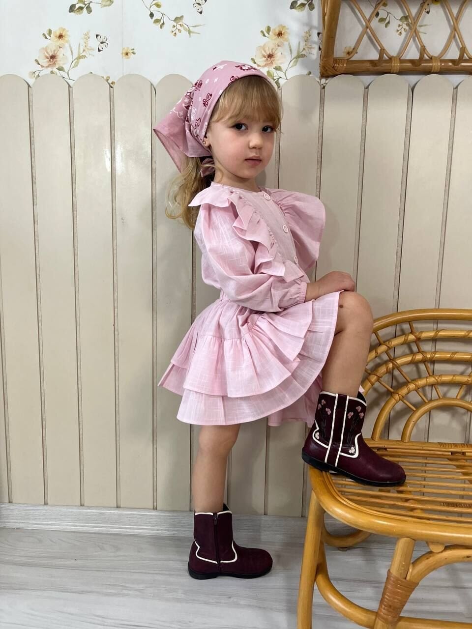 Fırfır Etekli Pembe Takım 7-8 YAŞ