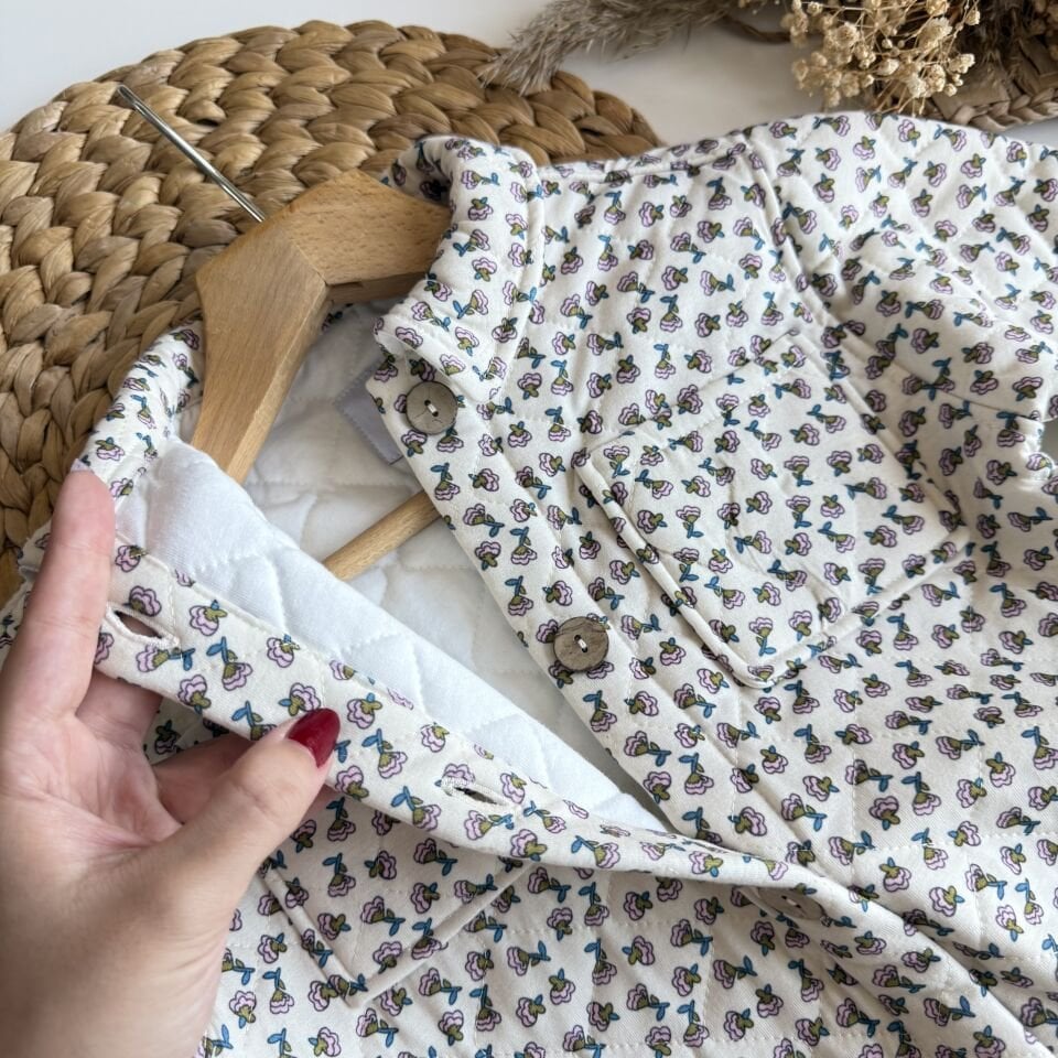 Kapitone Çiçekli Ceket-Mont 7-8 YAŞ