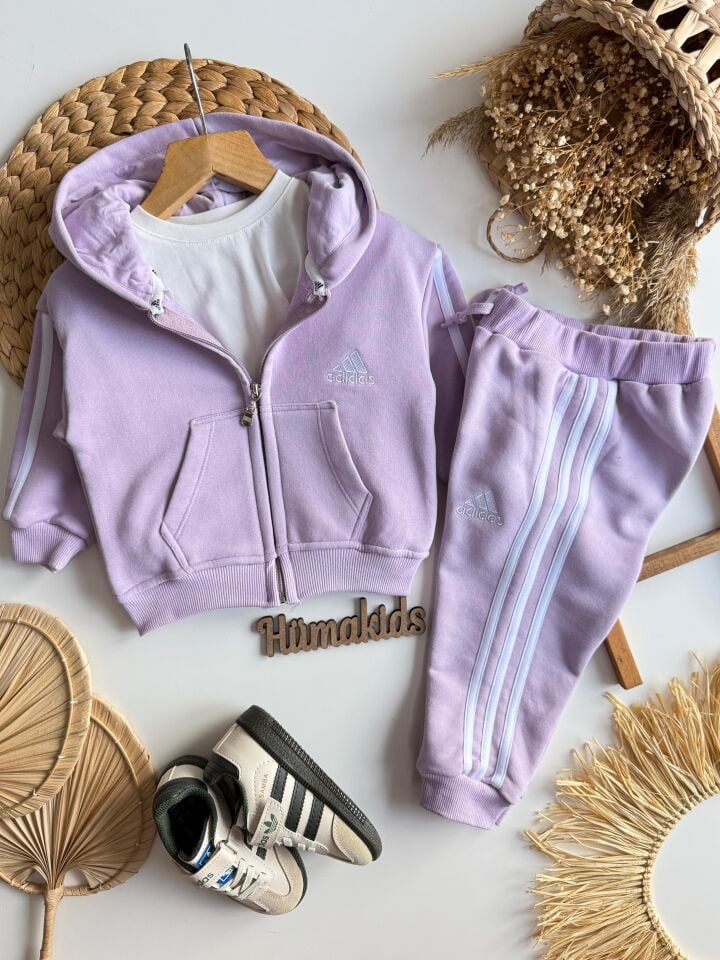 Lila Ads fermuarlı Takım 2-3 YAŞ