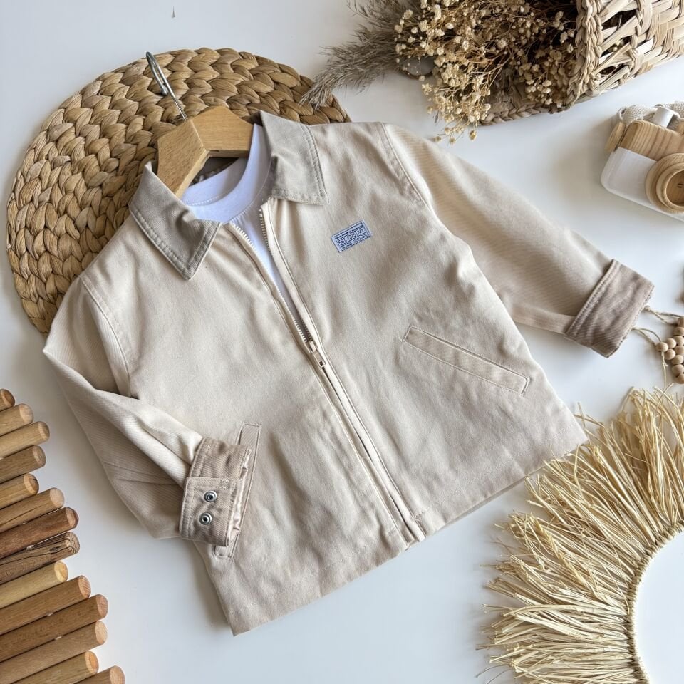 Krem Basic Ceket 3-4 YAŞ