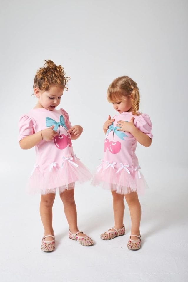 Kirazli Tütülü Elbise