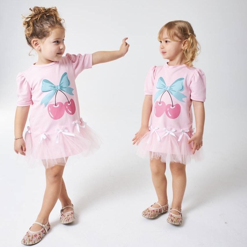 Kirazli Tütülü Elbise