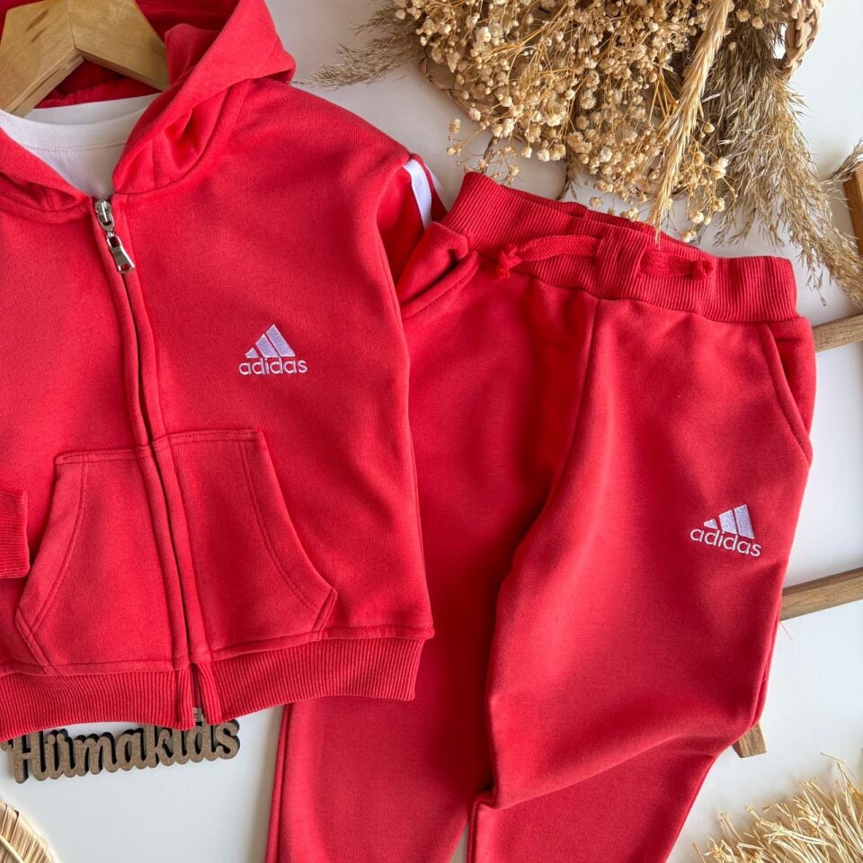 Kırmızı Ads fermuarlı Takım 5-6 YAŞ