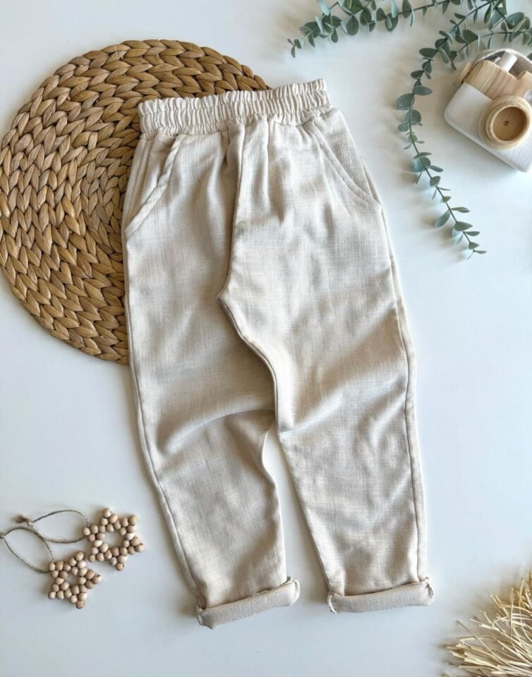 Pamuk Keten Alaçatı Ceket Takım 9-10 YAŞ