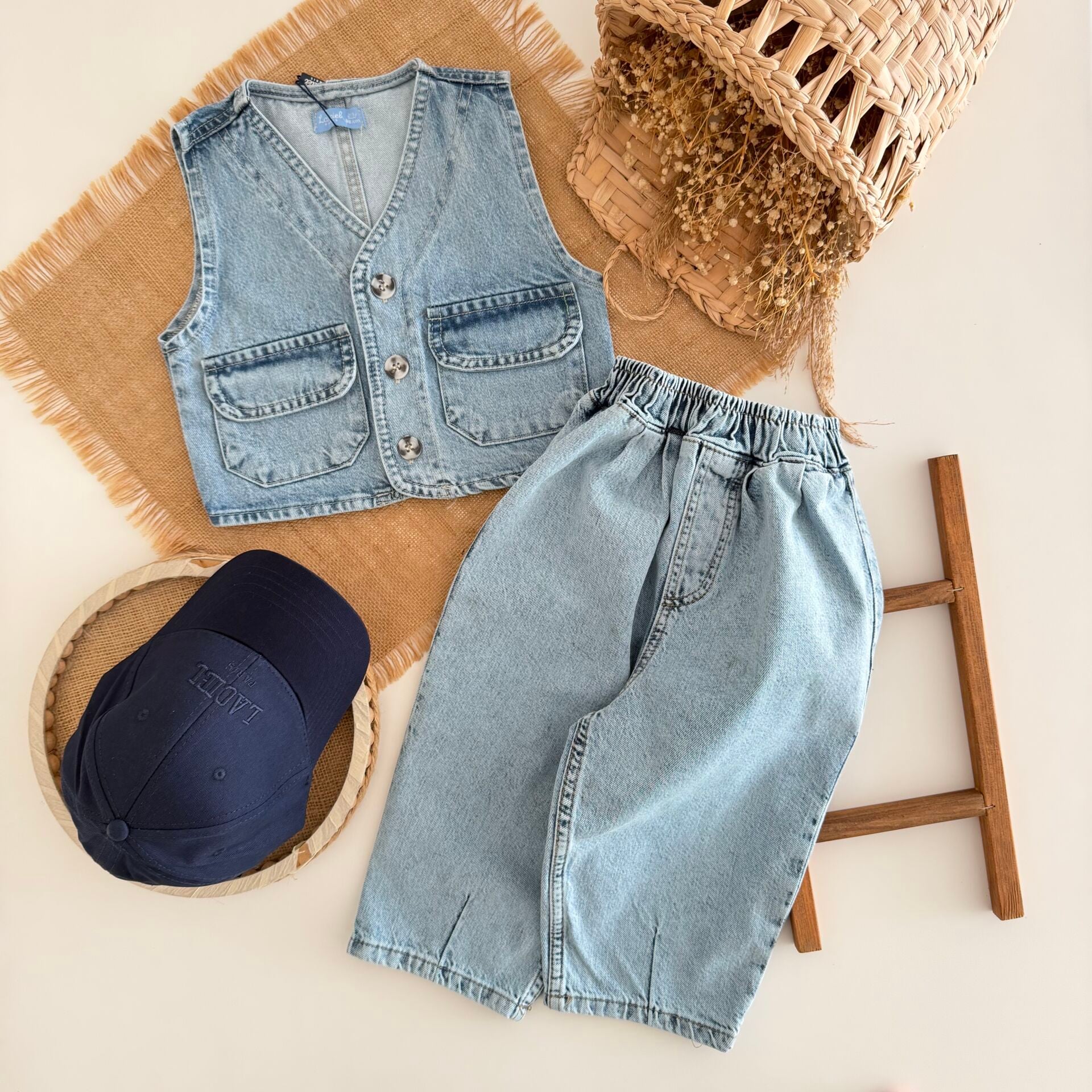 Unisex Denim Yelek 6-7 YAŞ