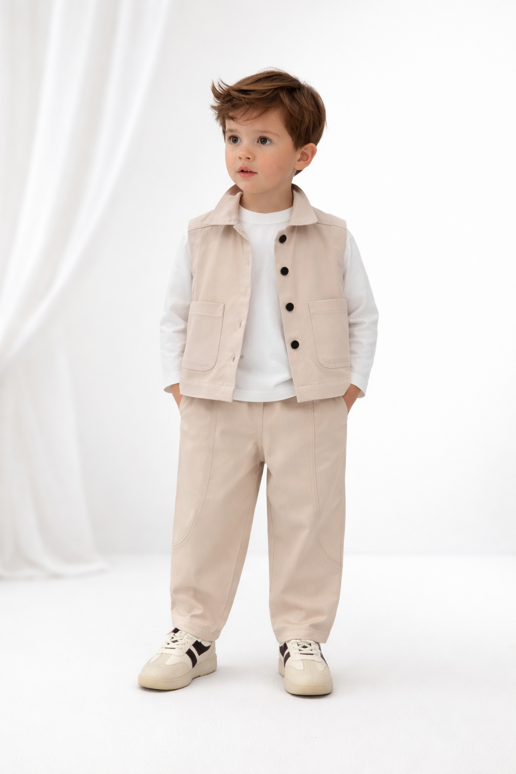 Yelekli Krem Takım 6-7 YAŞ