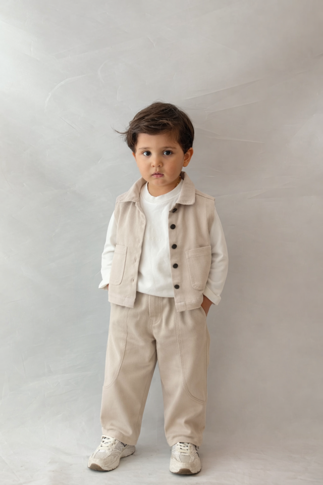 Yelekli Krem Takım 6-7 YAŞ