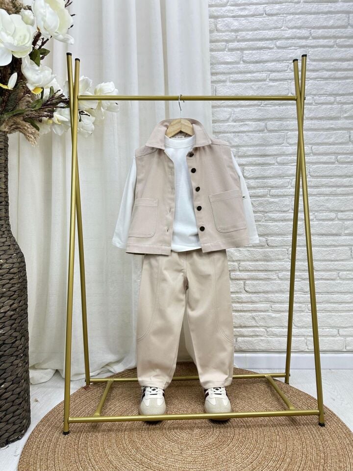 Yelekli Krem Takım 6-7 YAŞ