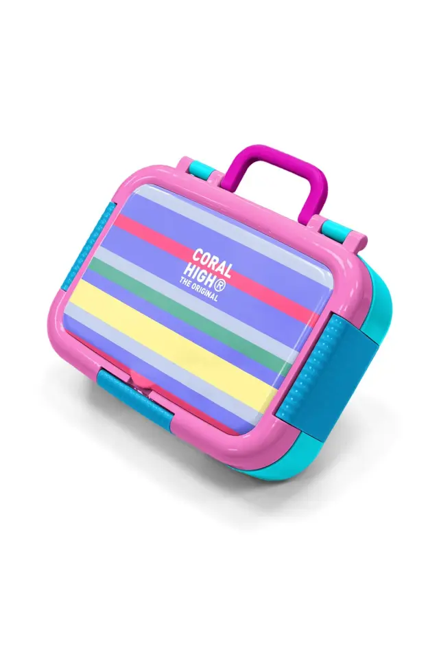 Coral High Kids Milka Gri Sarı Çizgi Desenli Paslanmaz Çelik Beslenme Kabı 39102 Adet