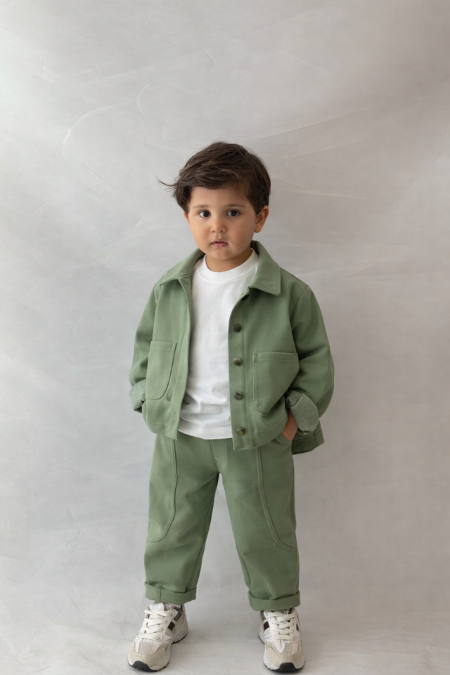 Gabardin Haki Ceketli Takım 5-6 YAŞ