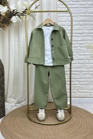 Gabardin Haki Ceketli Takım 5-6 YAŞ