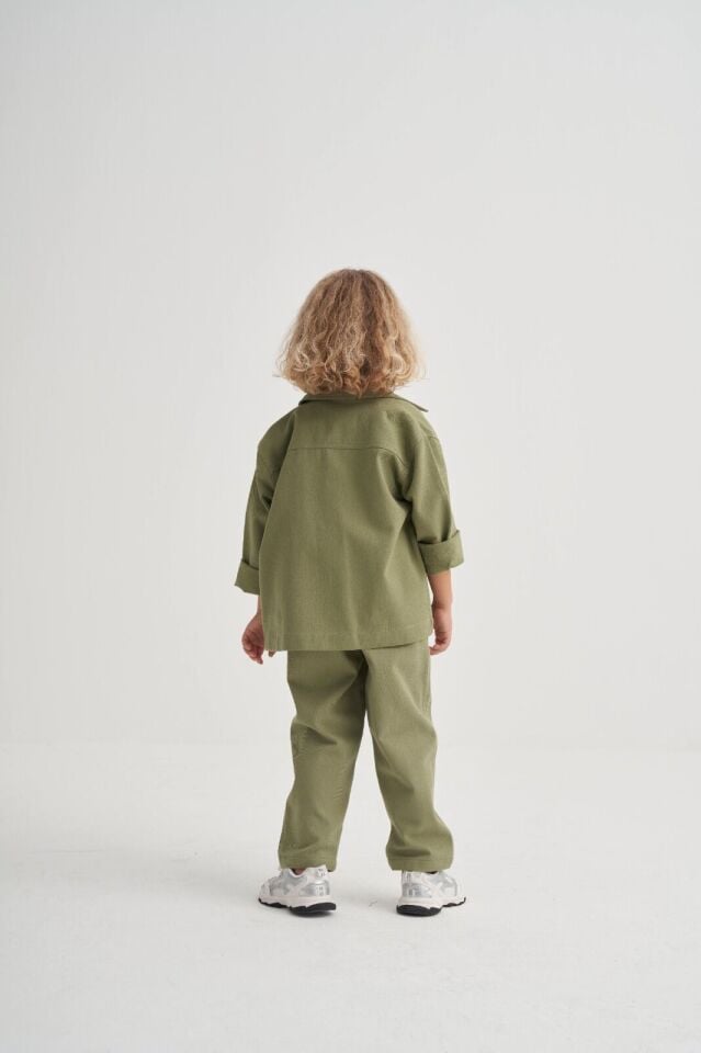 Gabardin Haki Ceketli Takım 5-6 YAŞ