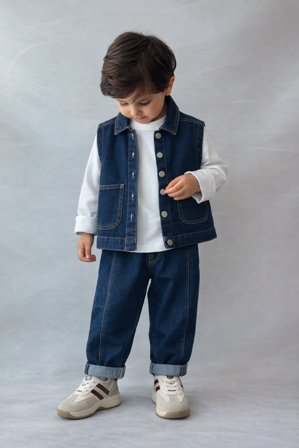 Denim Yelekli Lacivert Takım 6-7 YAŞ