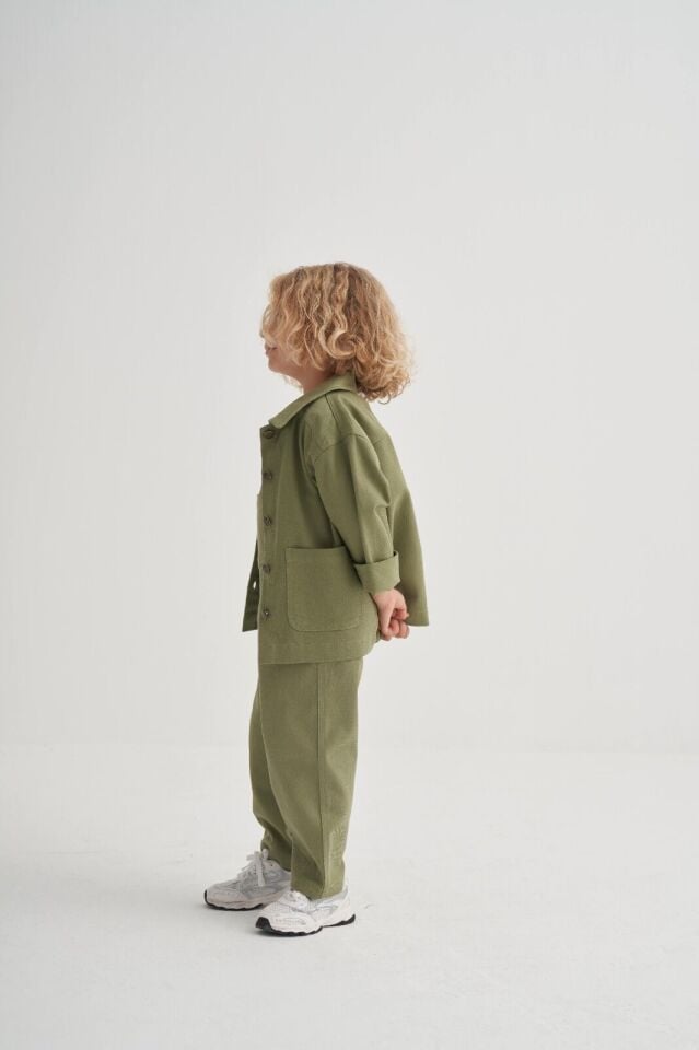 Gabardin Haki Ceketli Takım 5-6 YAŞ