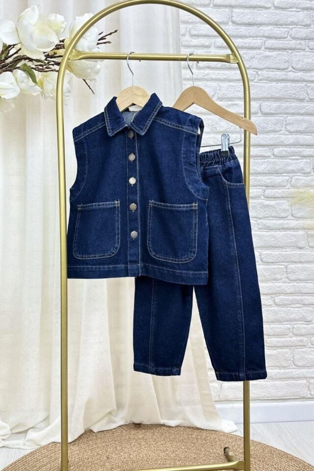 Denim Yelekli Lacivert Takım 6-7 YAŞ