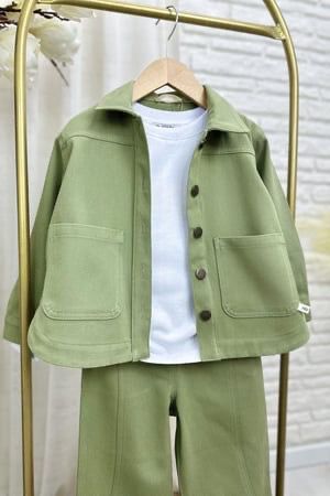 Gabardin Haki Ceketli Takım 4-5 YAŞ